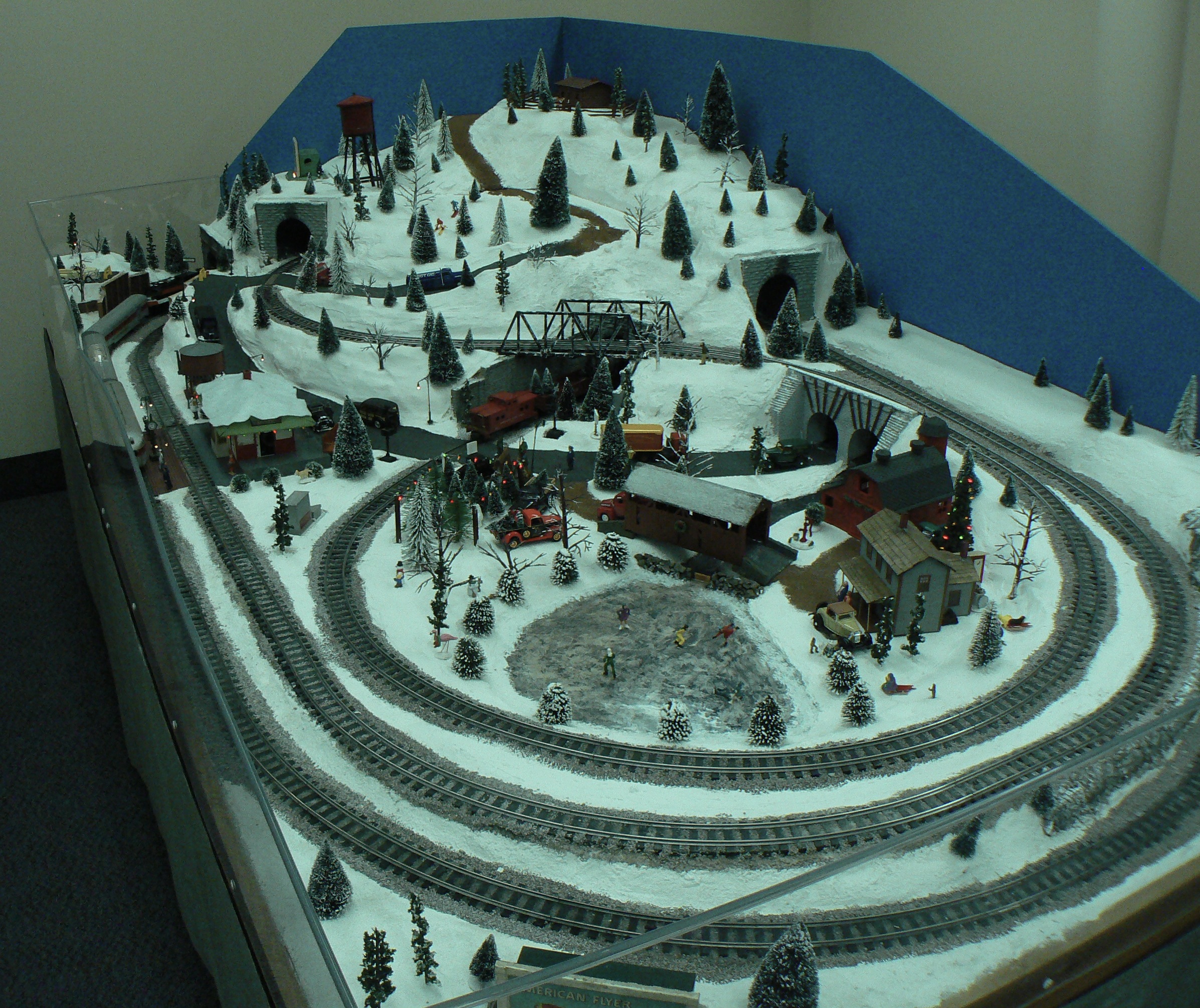 Model Train Layout with Winter Motif